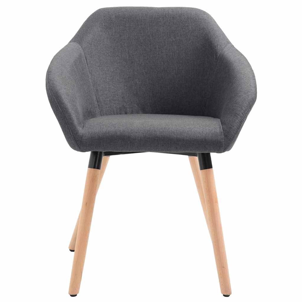 Chaises à manger lot de 6 gris foncé tissu