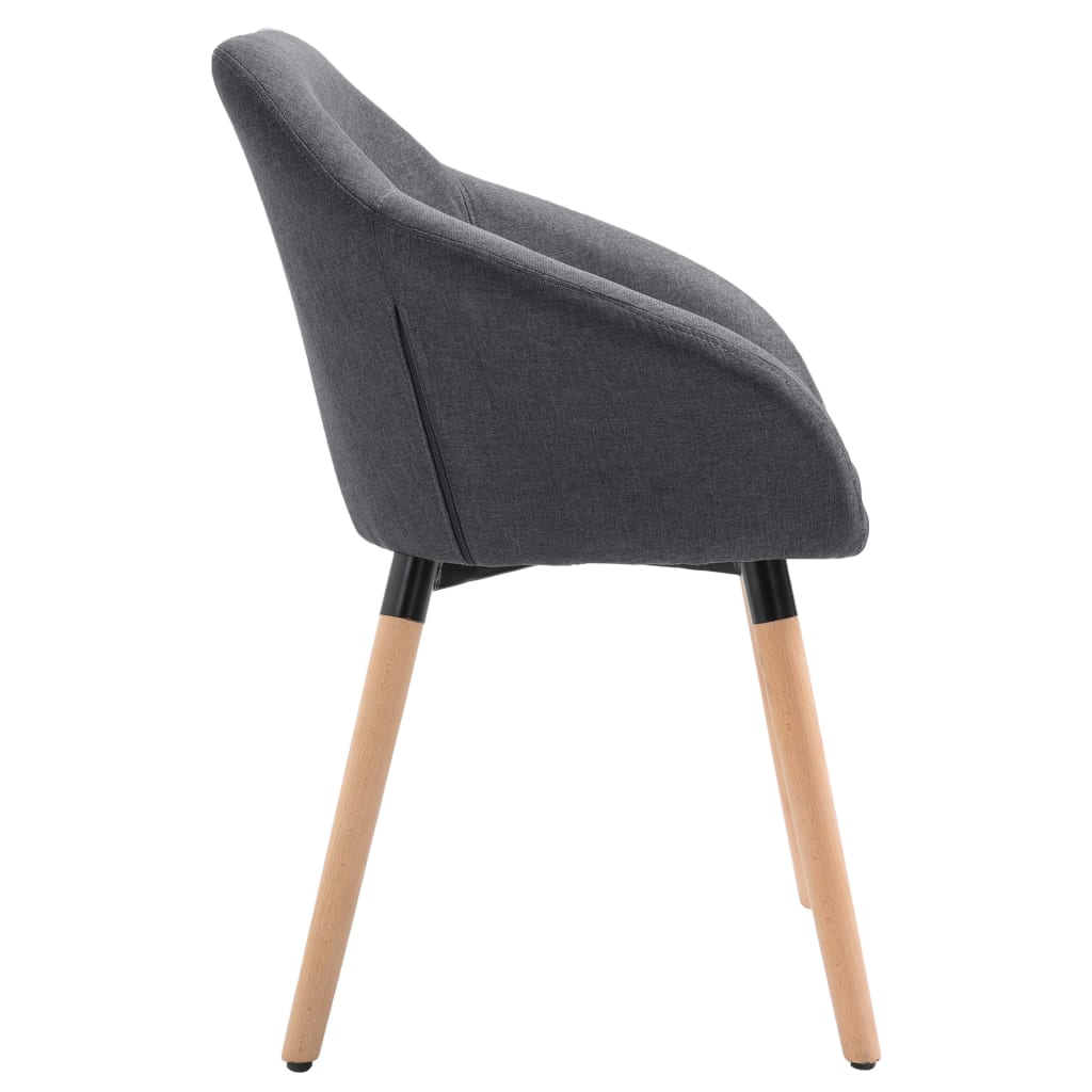 Chaises à manger lot de 6 gris foncé tissu - XIOS