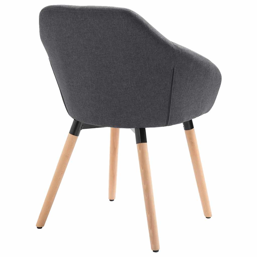 Chaises à manger lot de 6 gris foncé tissu