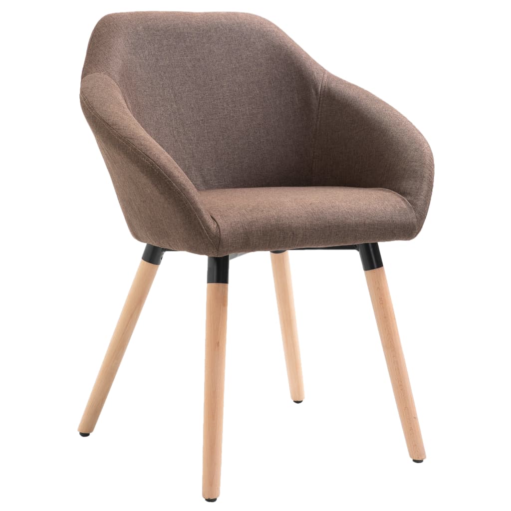 Chaises à manger lot de 6 marron tissu - XIOS