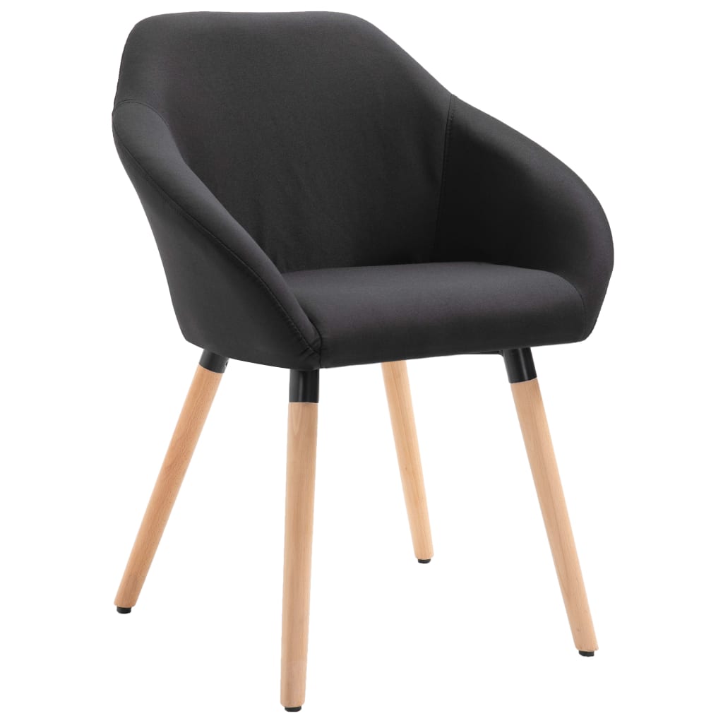 Chaises à manger lot de 6 noir tissu - XIOS