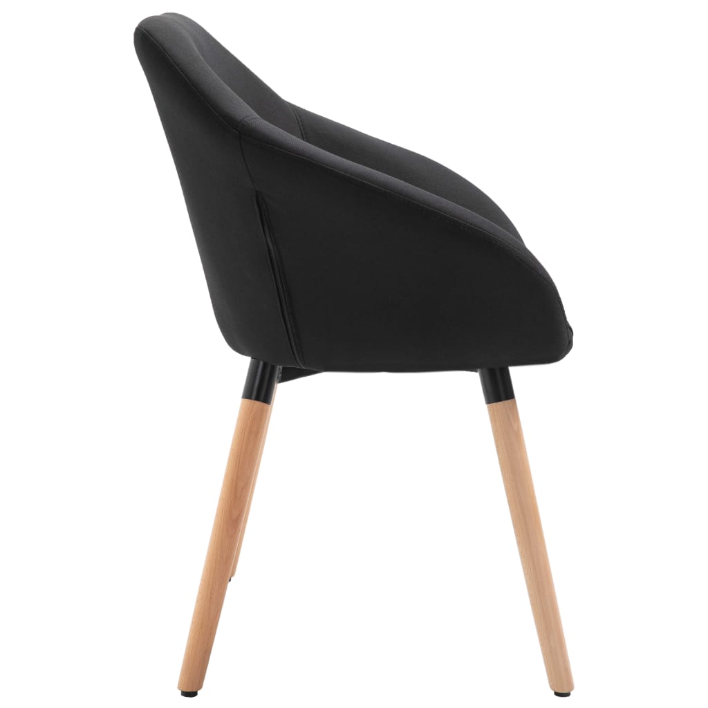 Chaises à manger lot de 6 noir tissu - XIOS