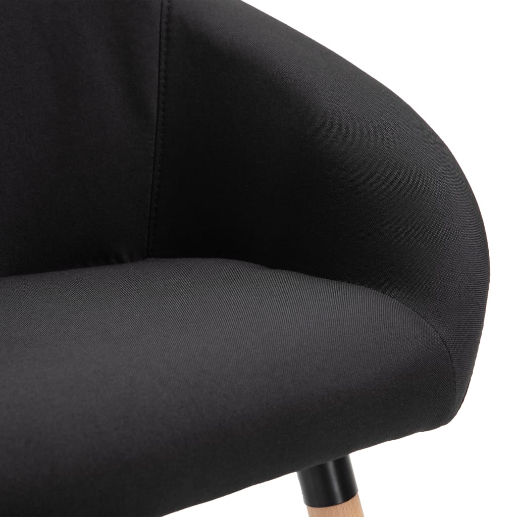 Chaises à manger lot de 6 noir tissu - XIOS