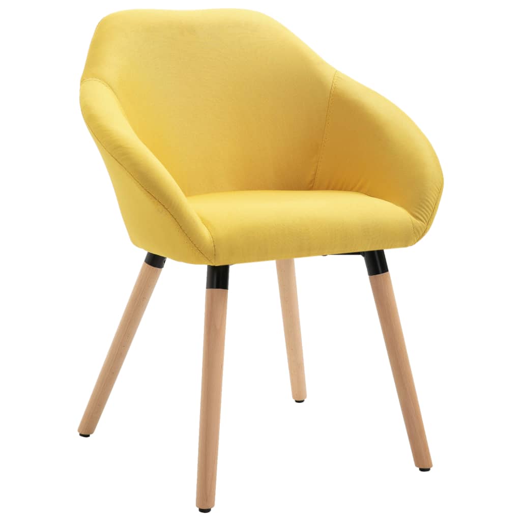Chaises à manger lot de 6 jaune tissu - XIOS