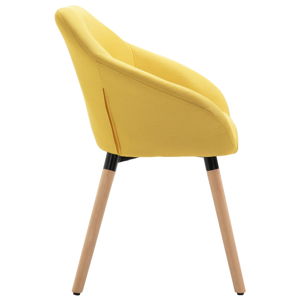 Chaises à manger lot de 6 jaune tissu - XIOS