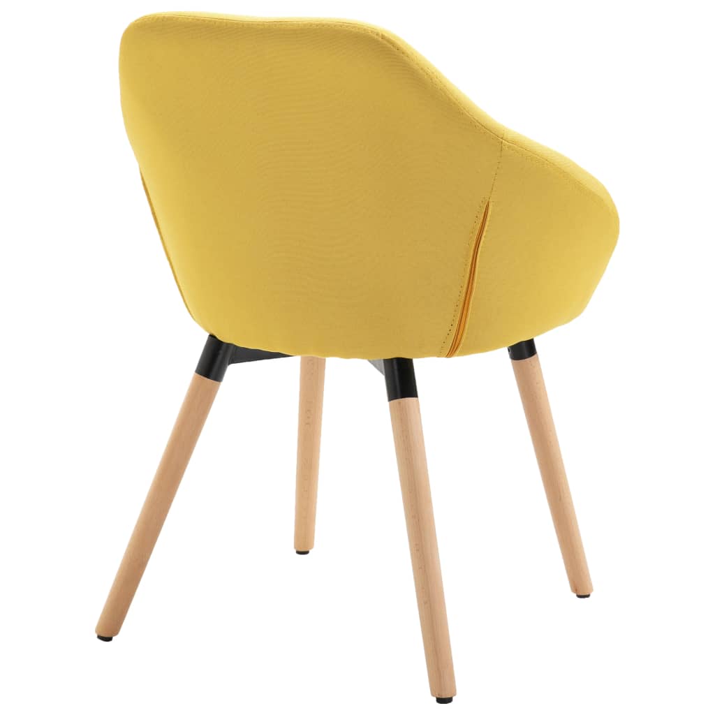 Chaises à manger lot de 6 jaune tissu - XIOS