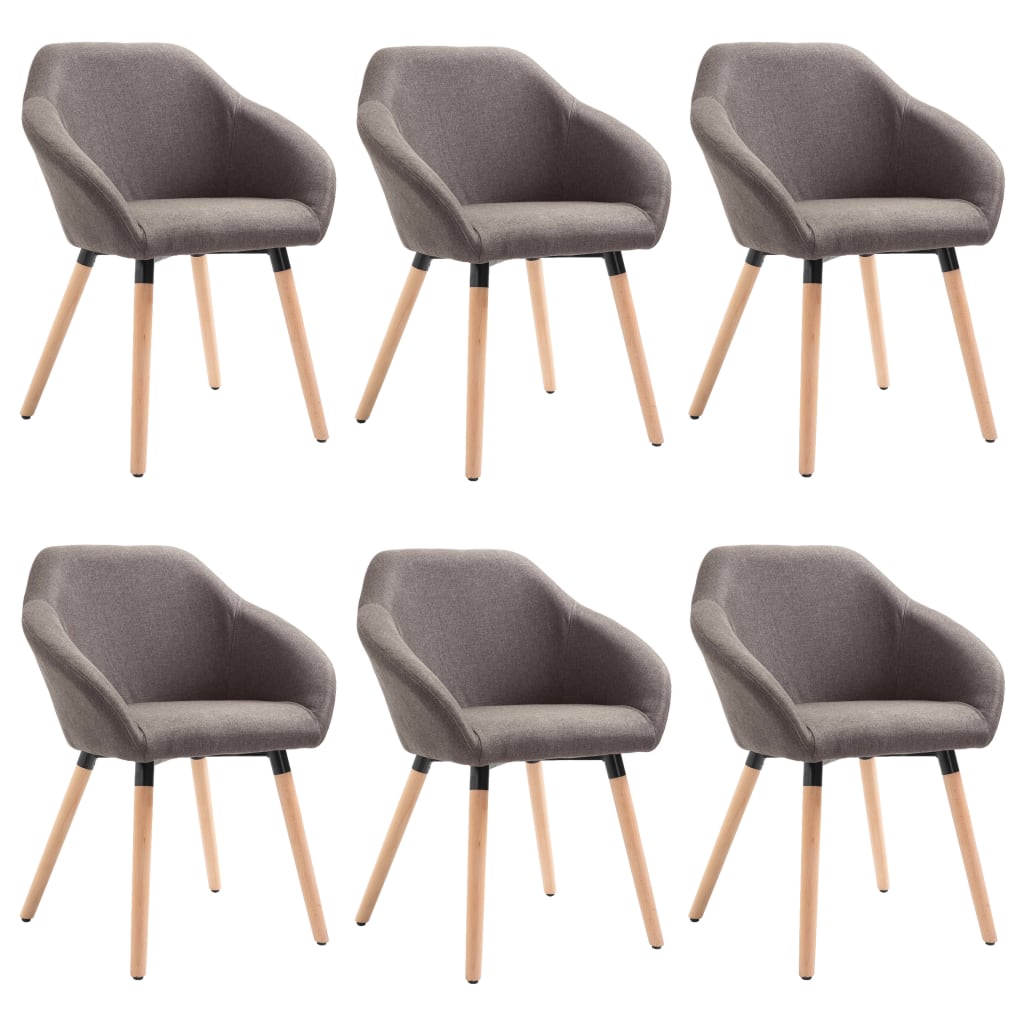 Chaises à manger lot de 6 taupe tissu - XIOS