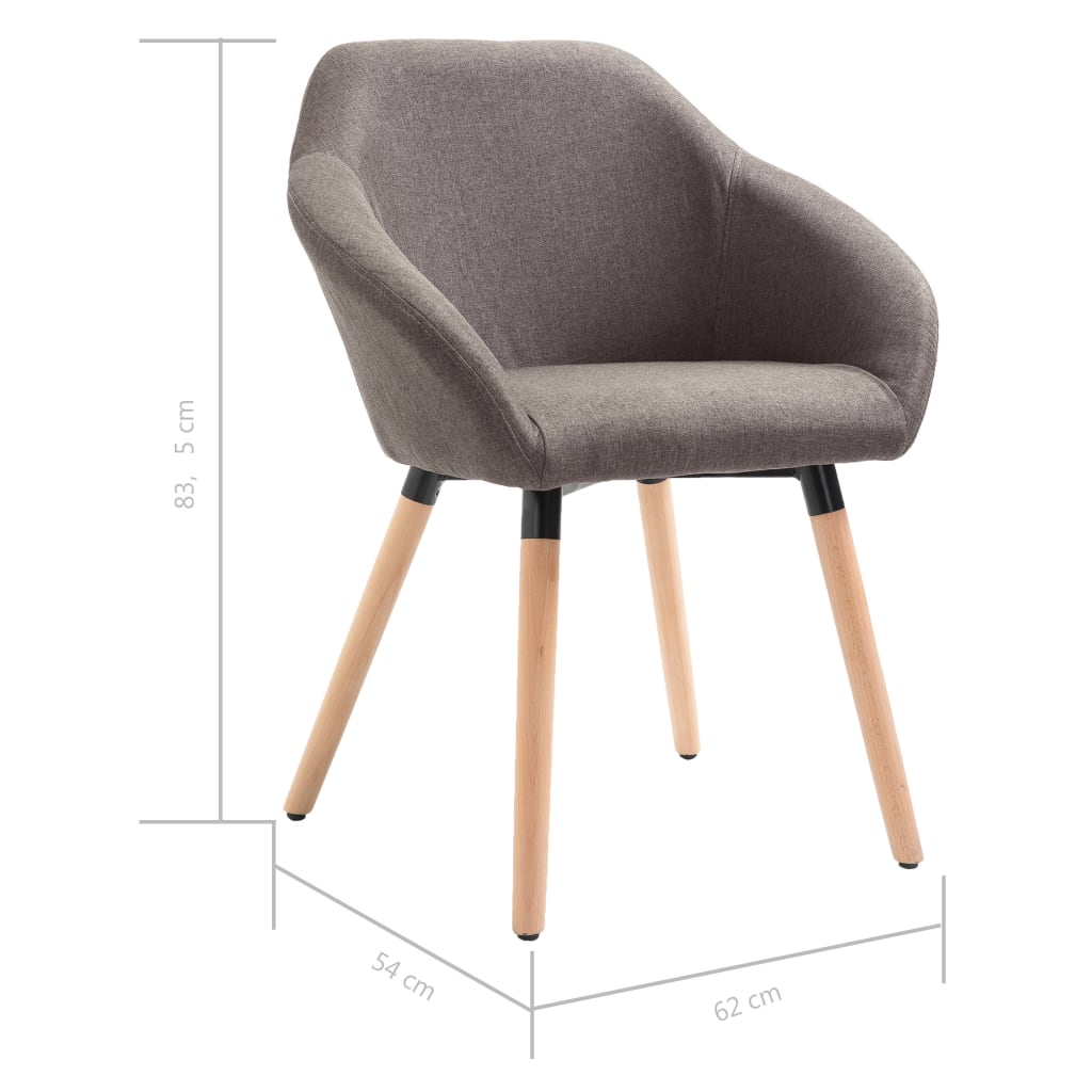 Chaises à manger lot de 6 taupe tissu - XIOS