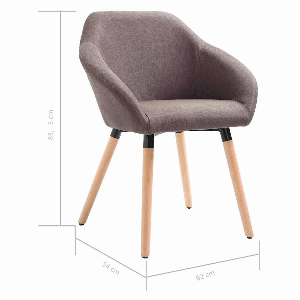 Chaises à manger lot de 6 taupe tissu