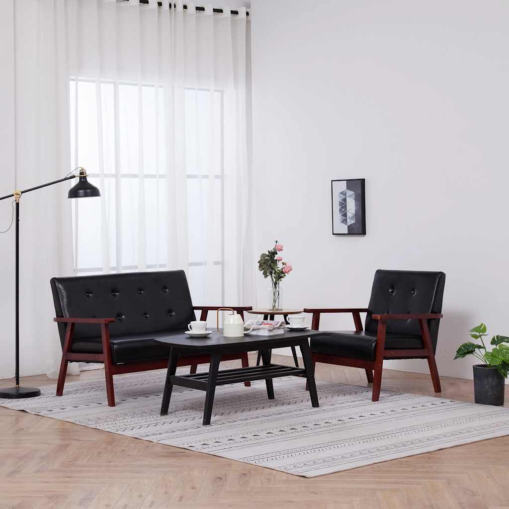 Ensemble de canapés 2 pcs noir similicuir - XIOS