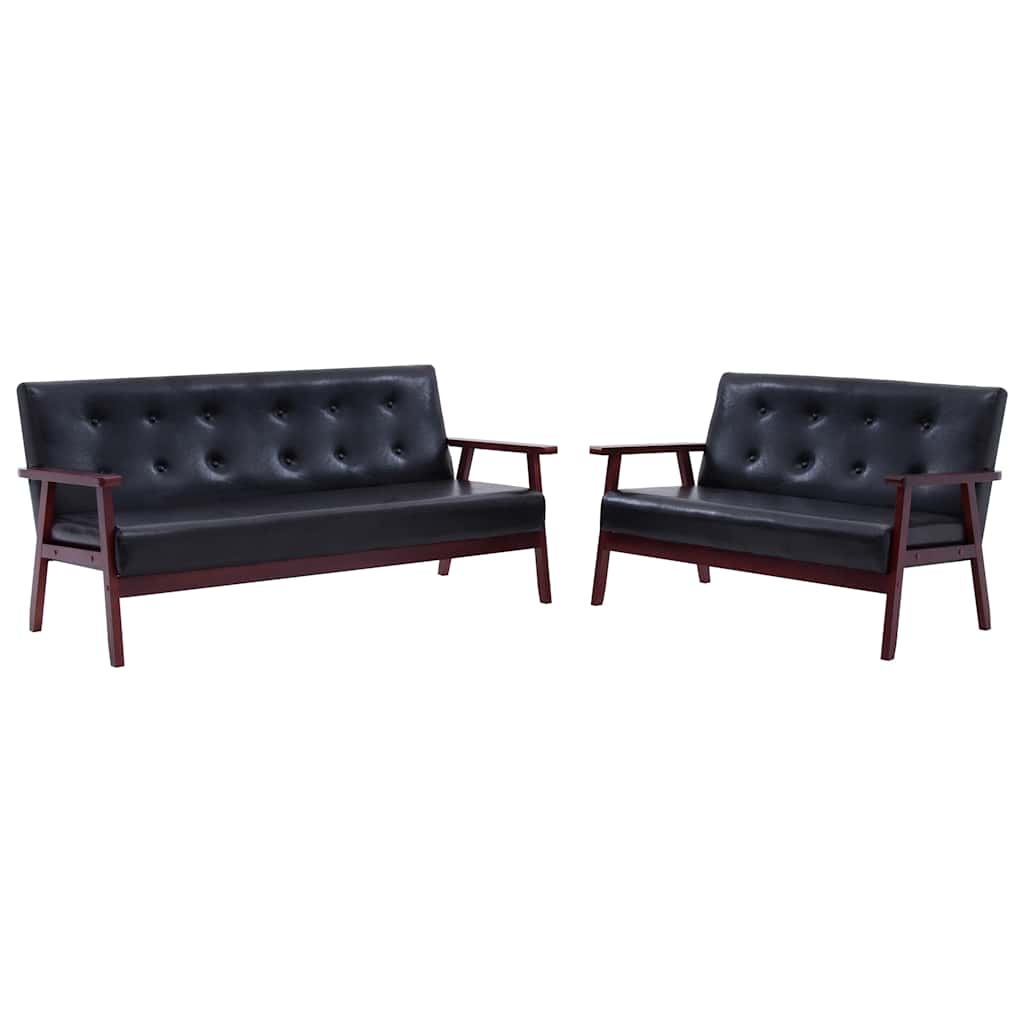 Ensemble de canapés 2 pcs Noir Similicuir - XIOS