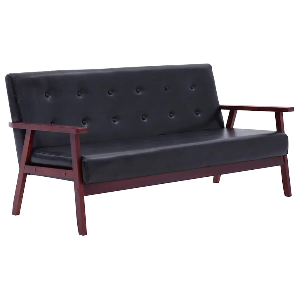 Ensemble de canapés 3 pcs noir similicuir - XIOS