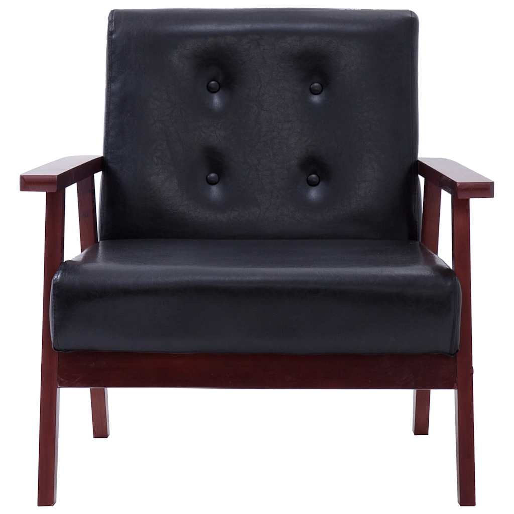 Ensemble de canapés 3 pcs noir similicuir - XIOS