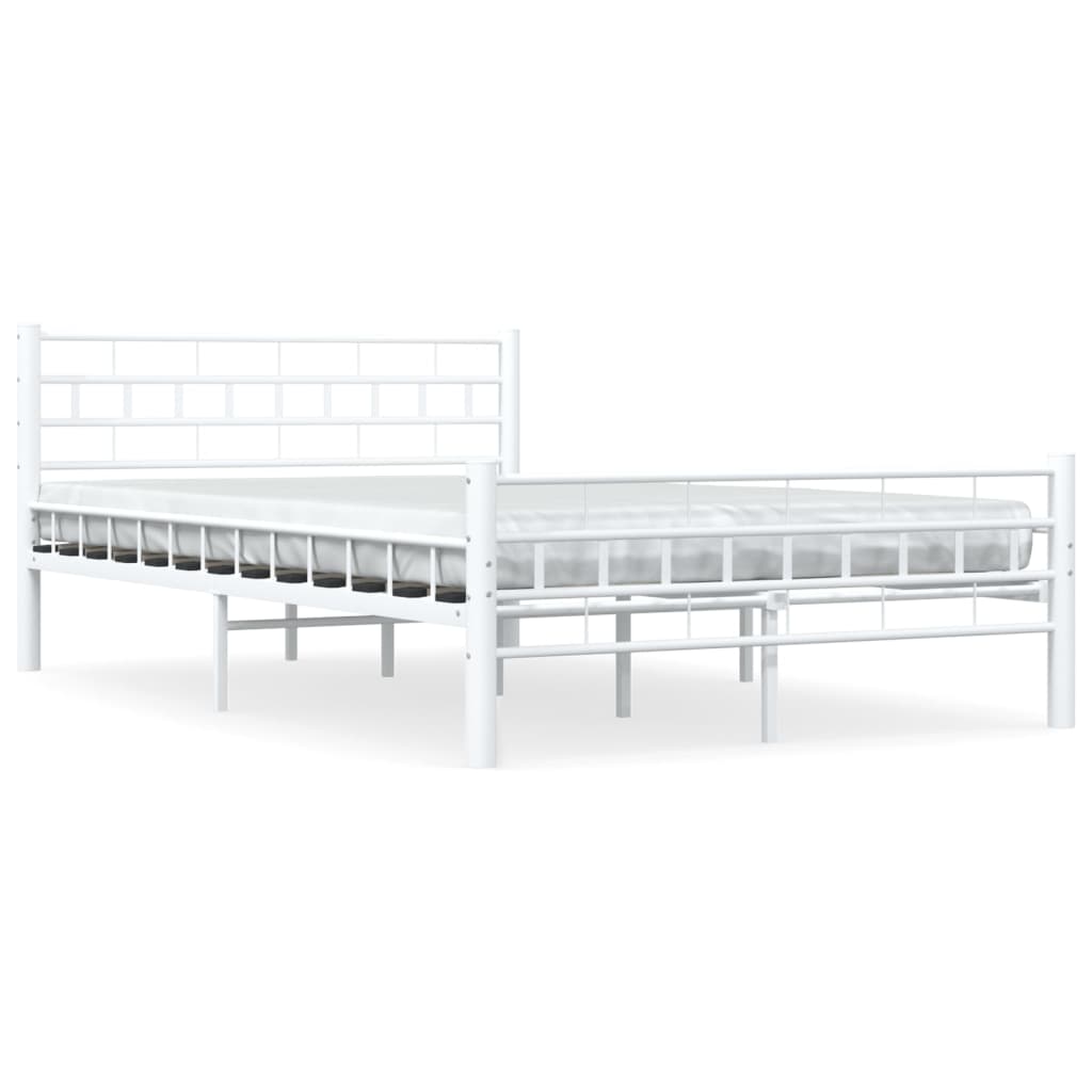 Cadre de lit sans matelas blanc métal 140x200 cm - XIOS