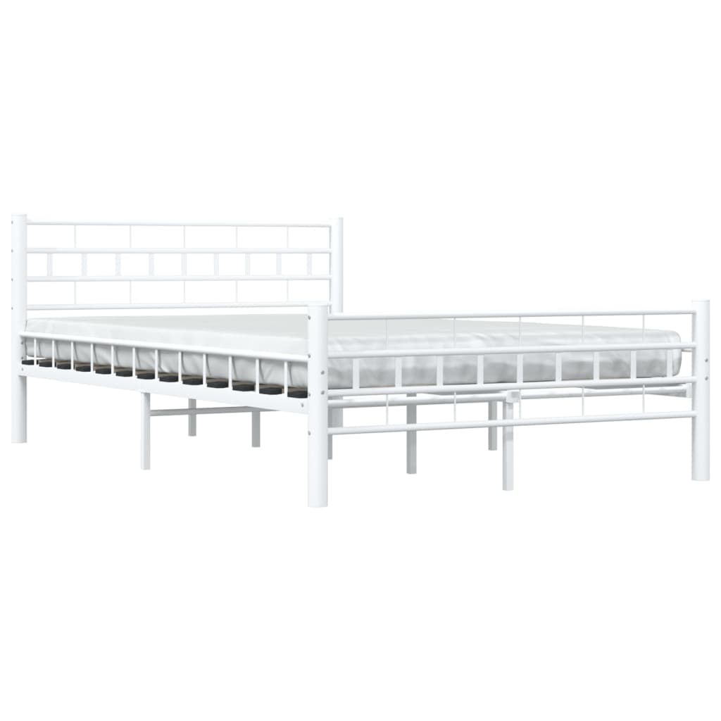 Cadre de lit sans matelas blanc métal 140x200 cm - XIOS