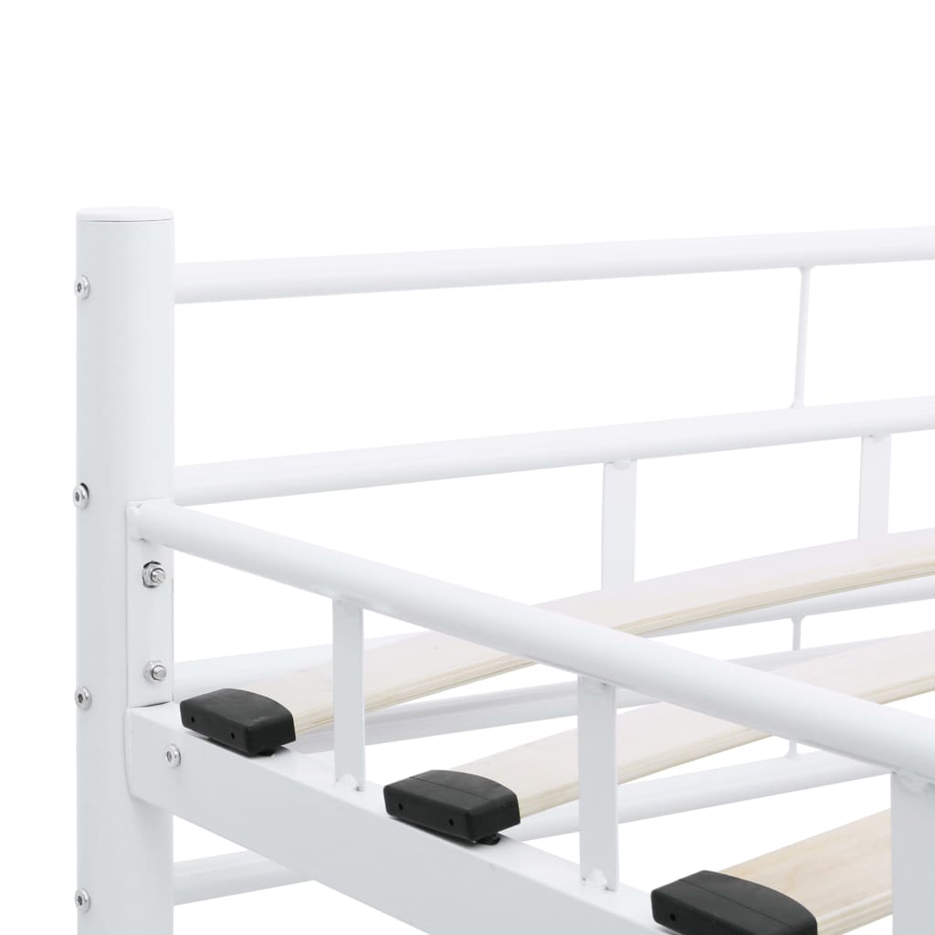 Cadre de lit sans matelas blanc métal 140x200 cm - XIOS