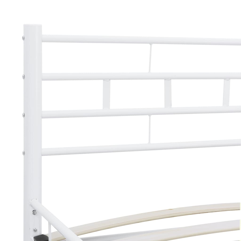 Cadre de lit sans matelas blanc métal 200x200 cm - XIOS