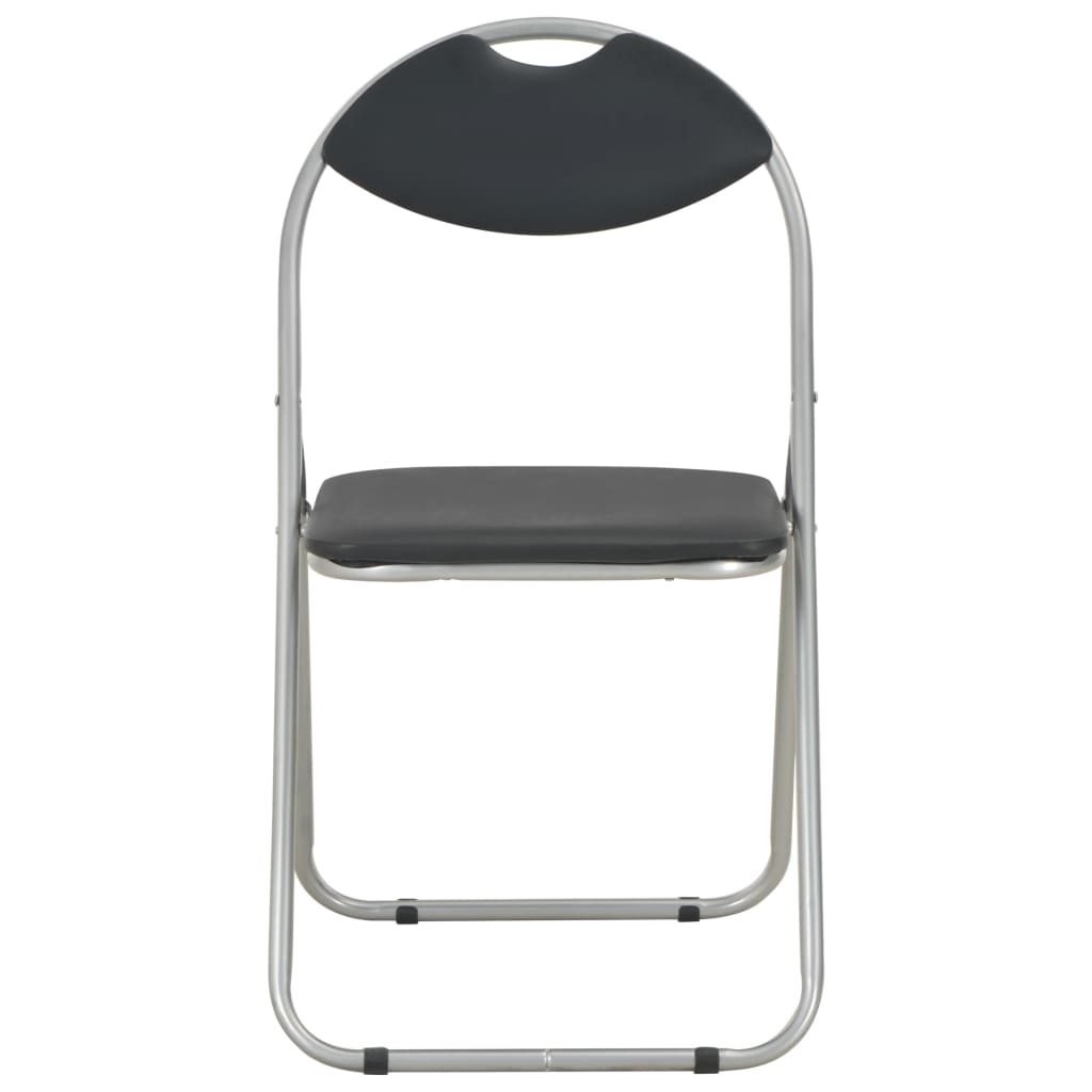 Chaises pliantes à manger lot de 4 noir similicuir - XIOS