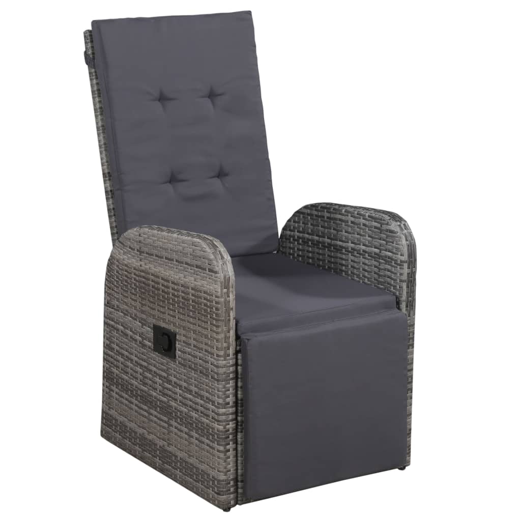 Ensemble de bistro 3 pcs avec coussins Résine tressée Gris - XIOS
