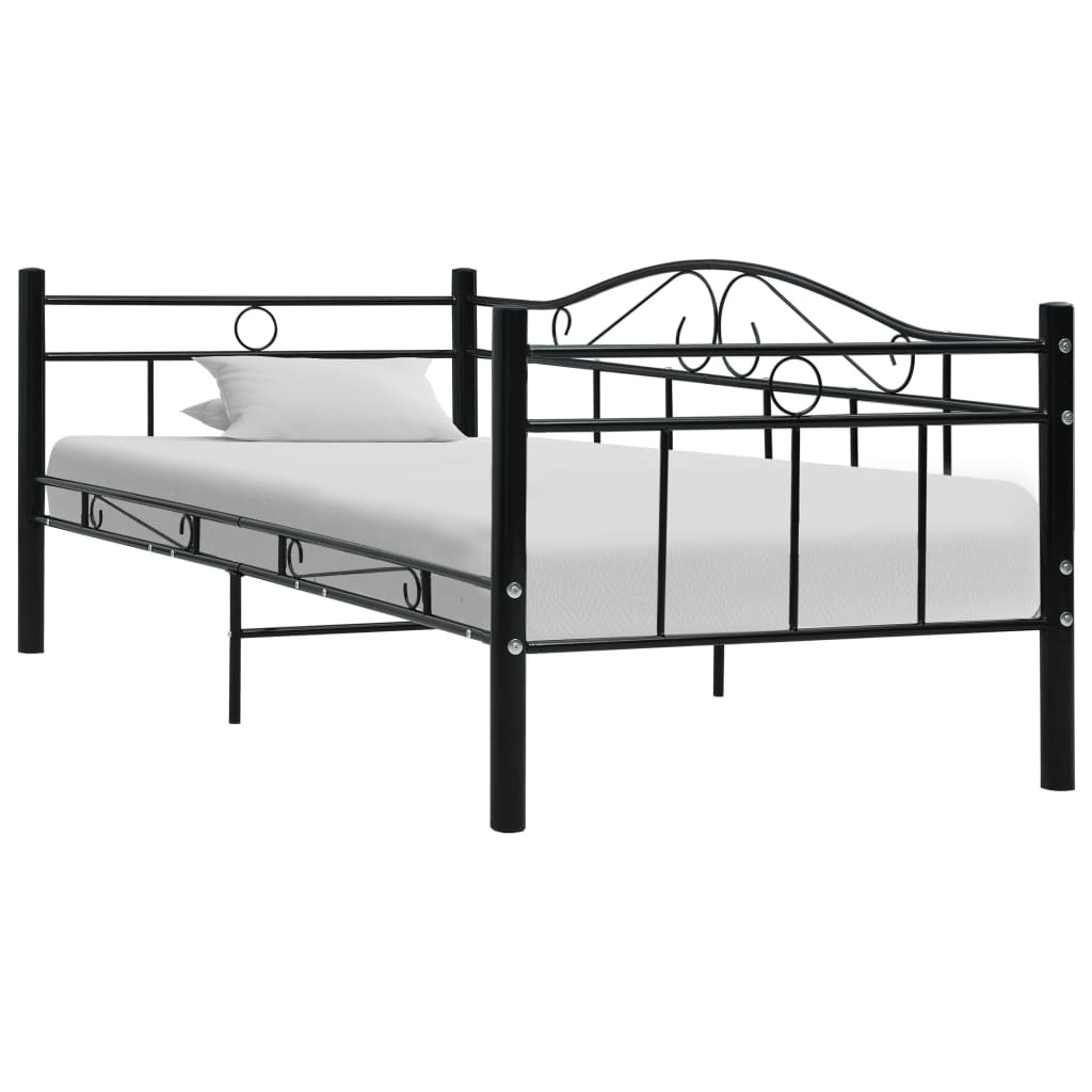 Cadre de lit de repos sans matelas Noir Métal 90x200cm - XIOS