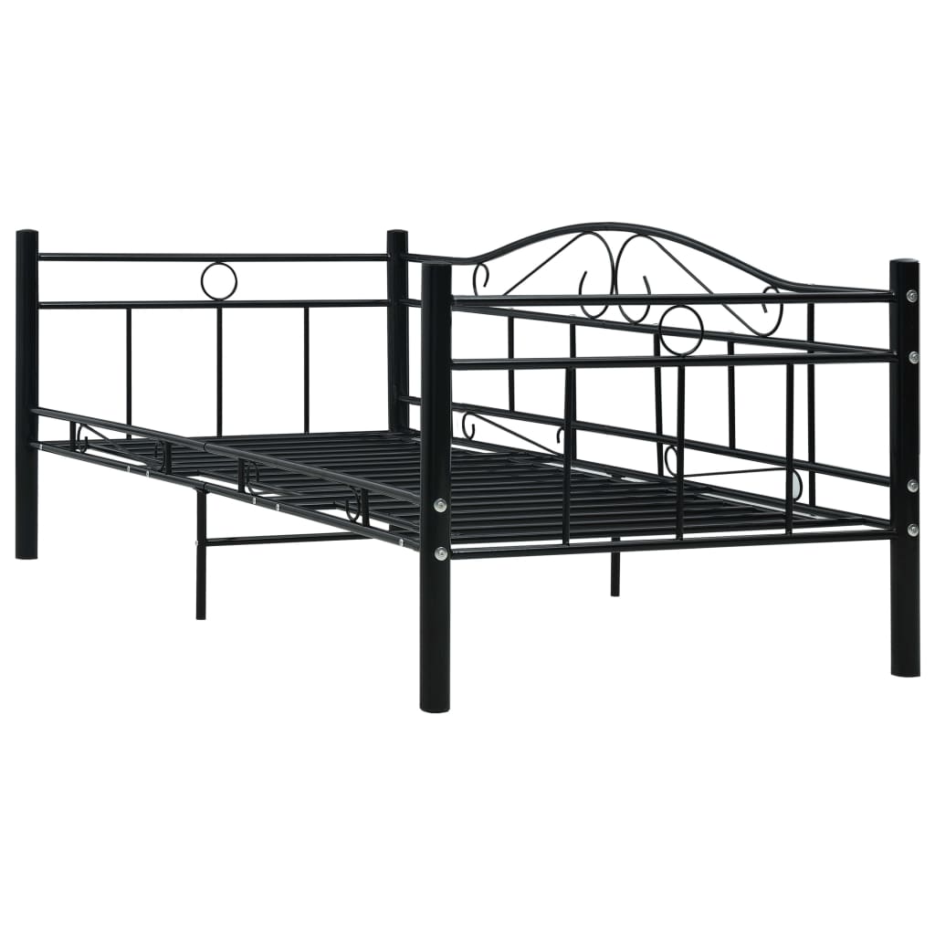 Cadre de lit de repos sans matelas Noir Métal 90x200cm - XIOS