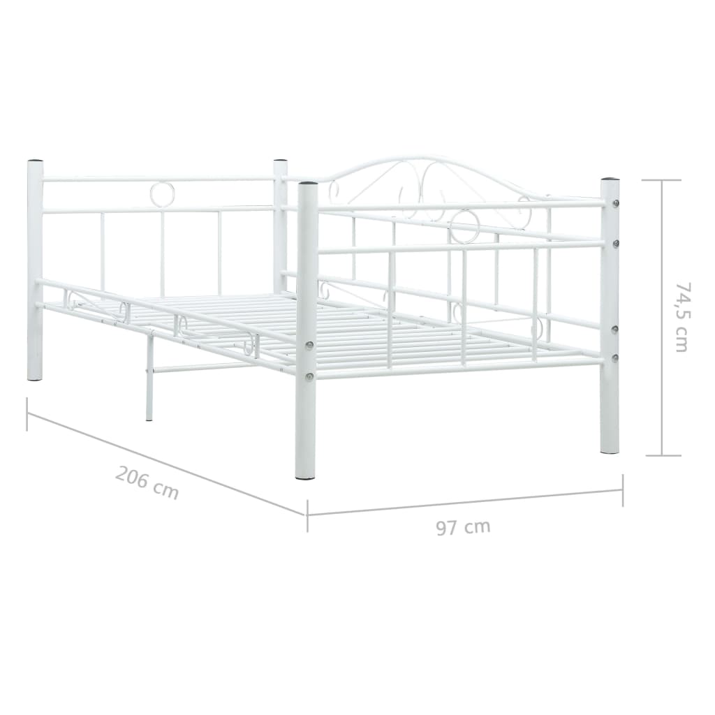Cadre de lit de repos sans matelas Blanc Métal 90x200cm - XIOS