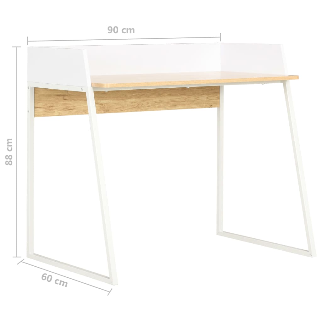 Bureau Blanc et chêne 90x60x88 cm - XIOS