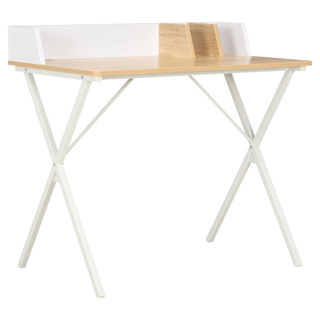 Bureau Blanc et naturel 80x50x84 cm - XIOS