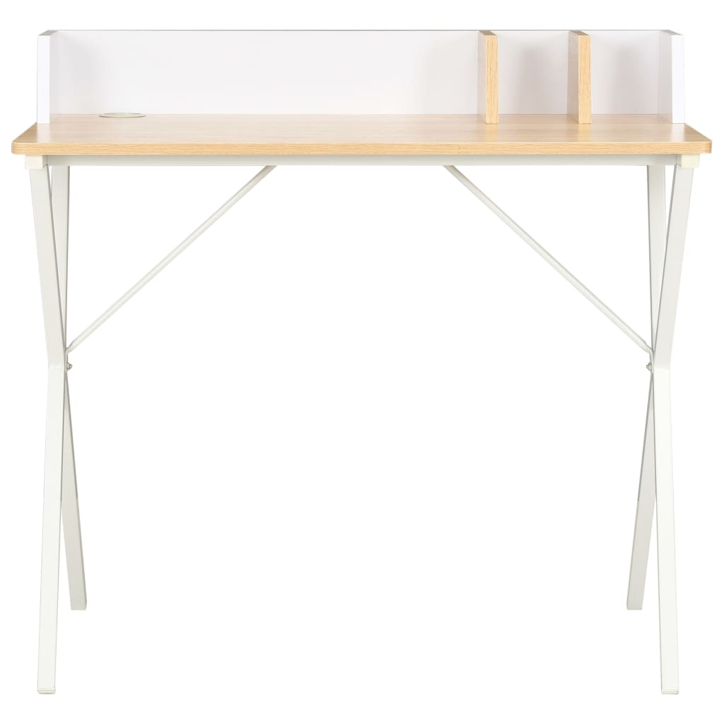 Bureau Blanc et naturel 80x50x84 cm - XIOS