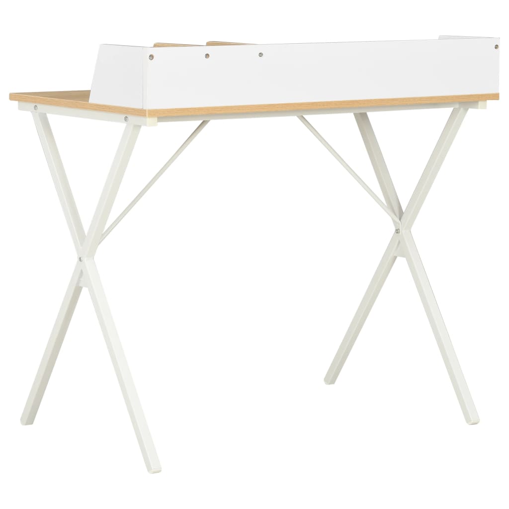 Bureau Blanc et naturel 80x50x84 cm - XIOS
