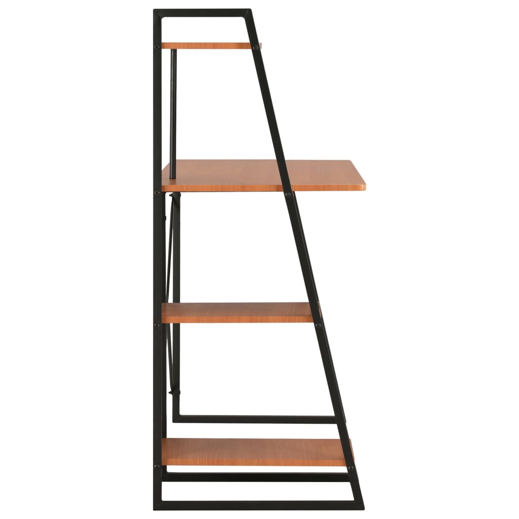 Bureau avec étagère Noir et marron 102x50x117 cm - XIOS