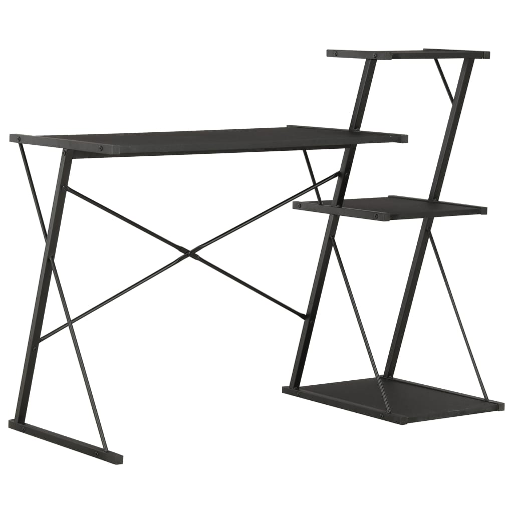 Bureau avec étagère Noir 116x50x93 cm - XIOS