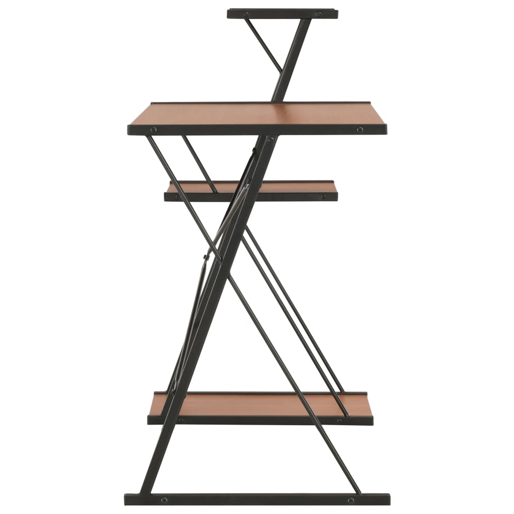 Bureau avec étagère Noir et marron 116x50x93 cm - XIOS