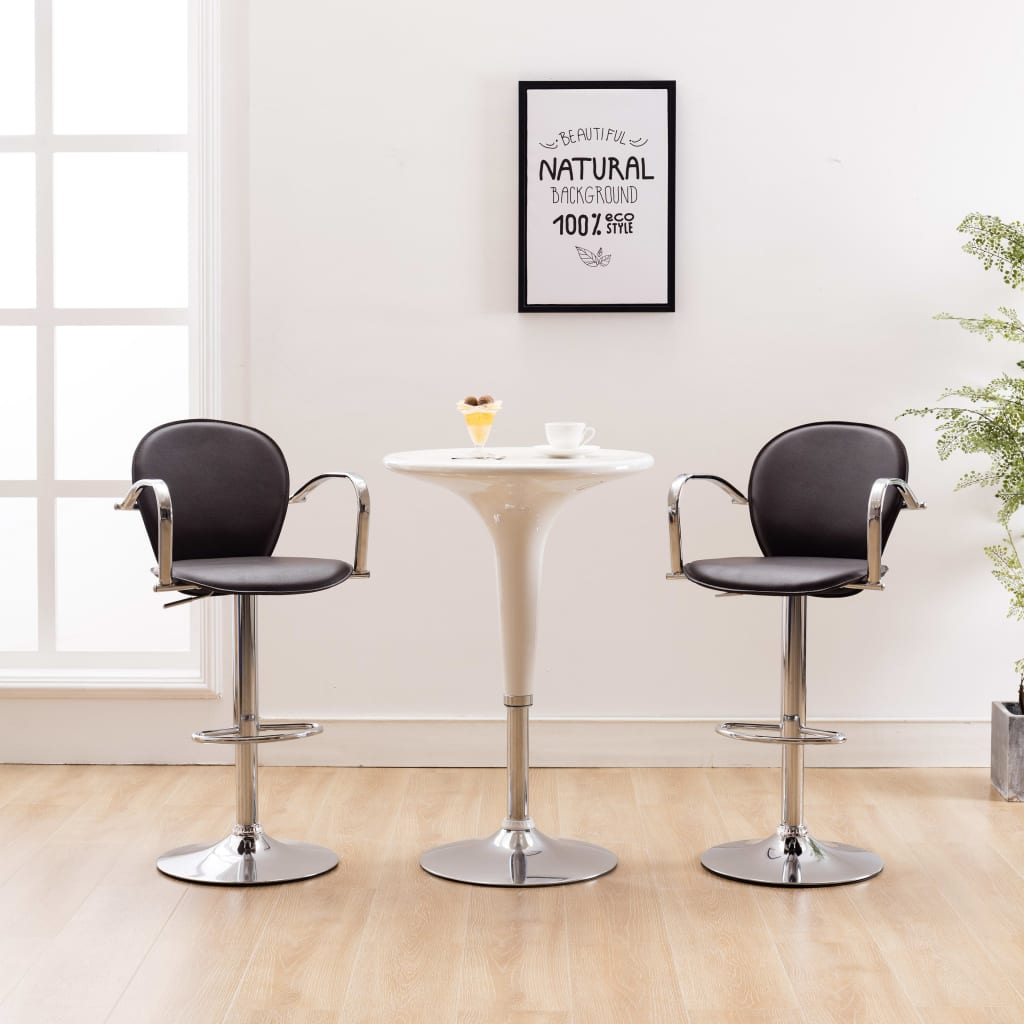Tabourets de bar avec accoudoir lot de 2 marron similicuir - XIOS