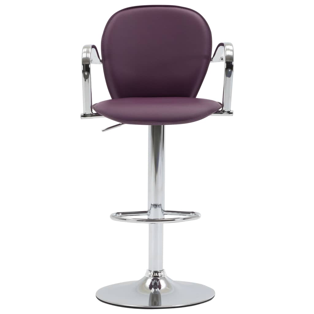 Tabourets de bar avec accoudoir lot de 2 violet similicuir - XIOS