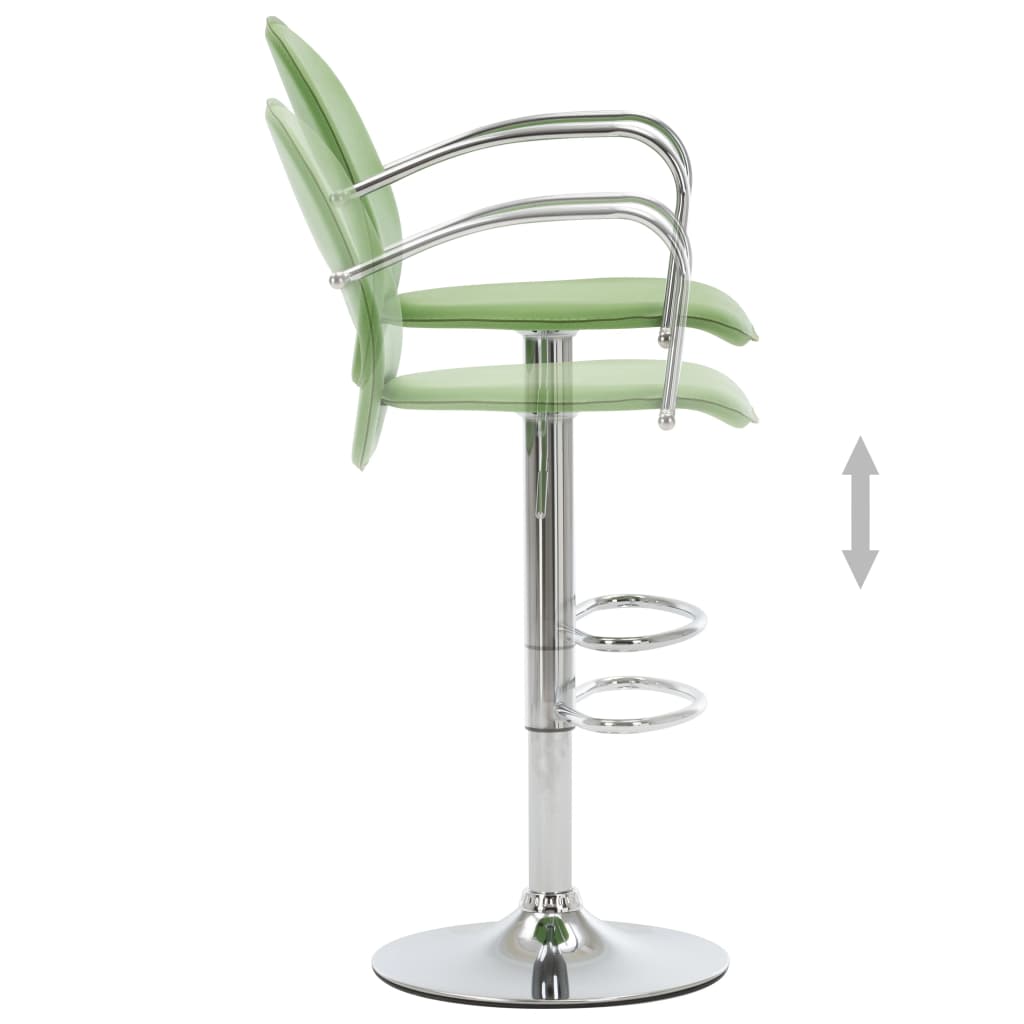 Tabourets de bar avec accoudoir lot de 2 vert similicuir - XIOS