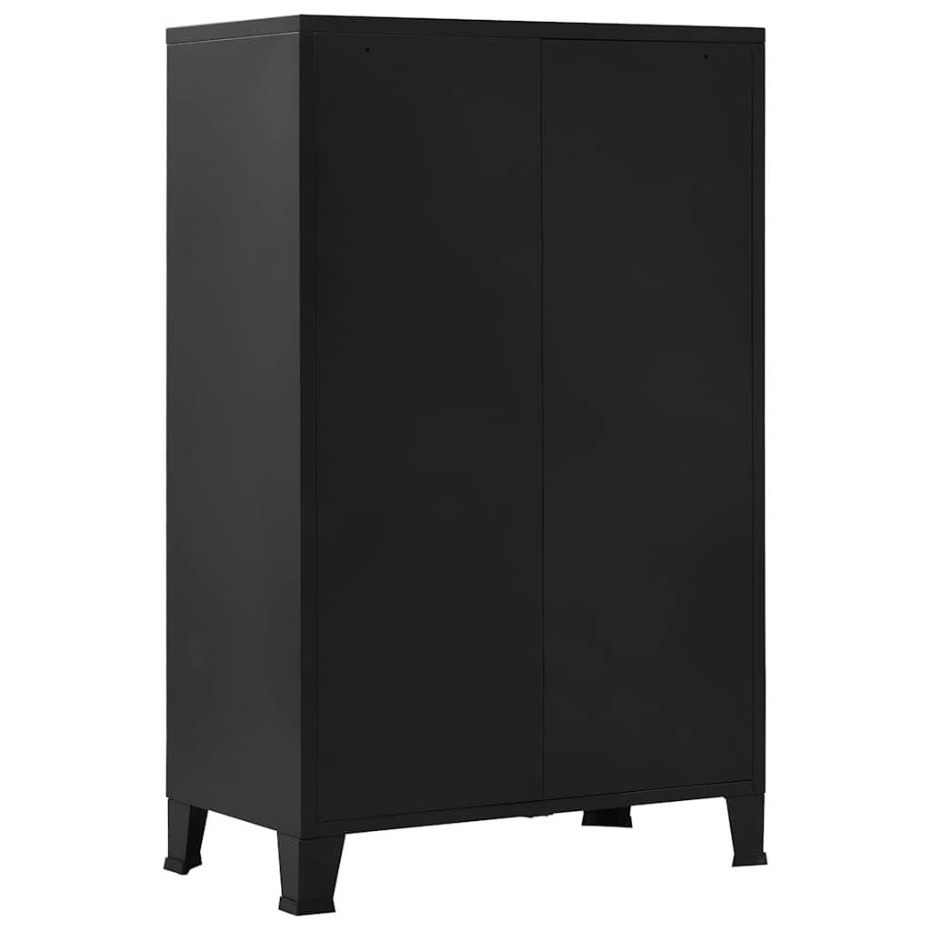 Armoire de bureau avec portes en maille Acier 75x40x120 cm Noir