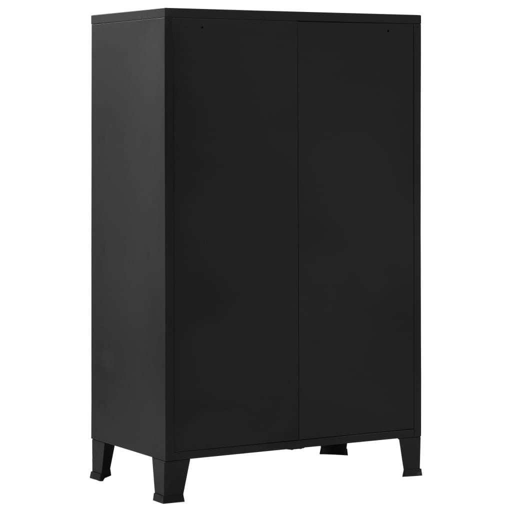Armoire de bureau avec portes en maille Acier 75x40x120 cm Noir - XIOS