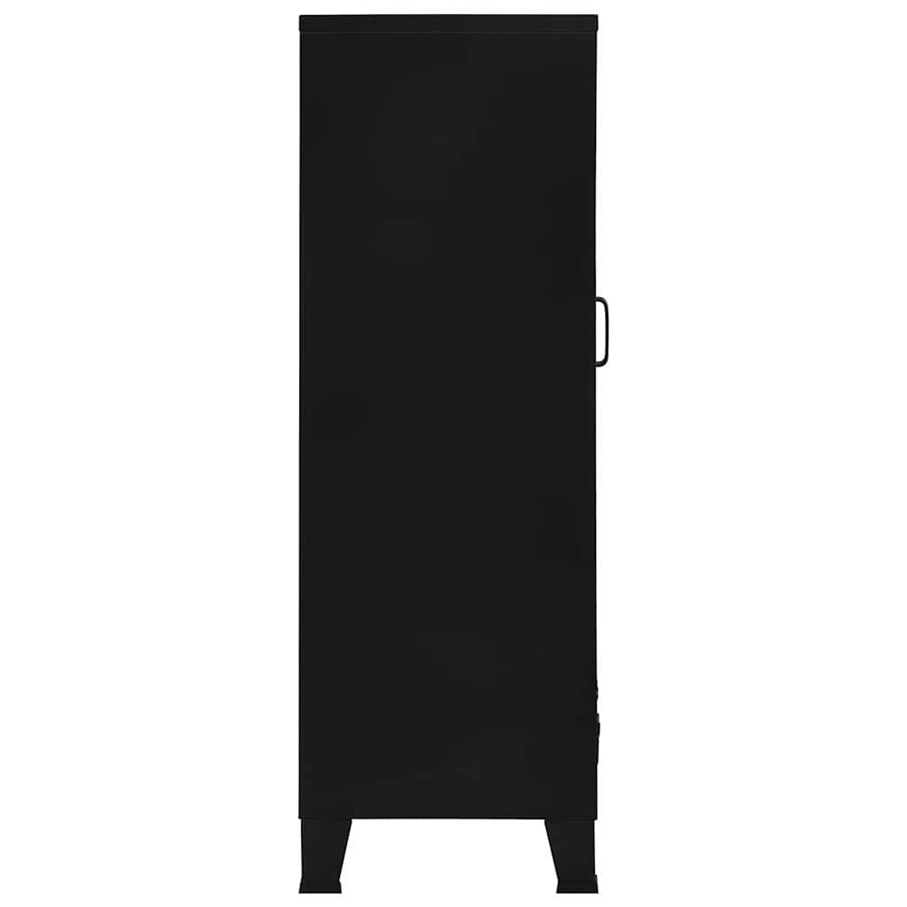 Armoire de bureau avec portes en maille Acier 75x40x120 cm Noir