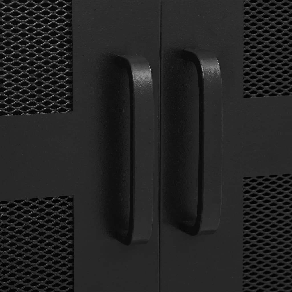 Armoire de bureau avec portes en maille Acier 75x40x120 cm Noir - XIOS