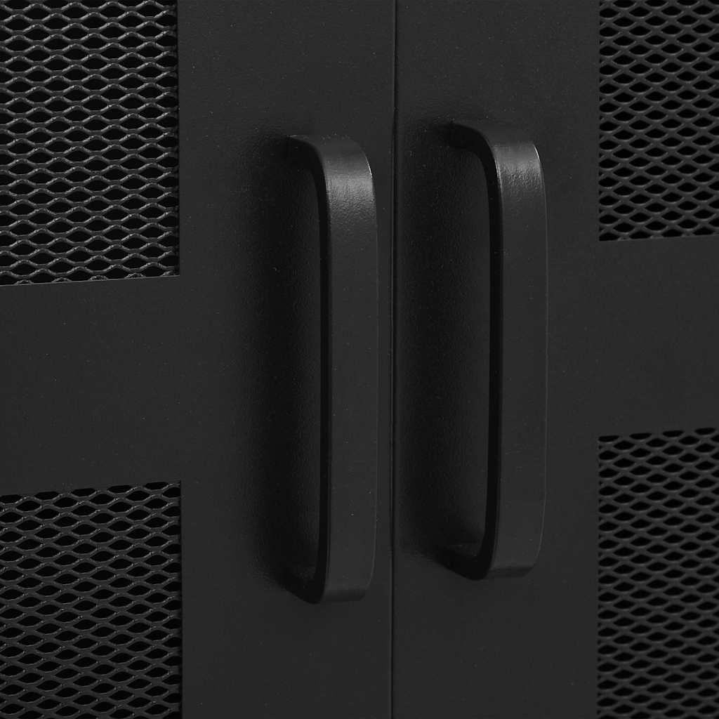 Armoire de bureau avec portes en maille Acier 75x40x120 cm Noir