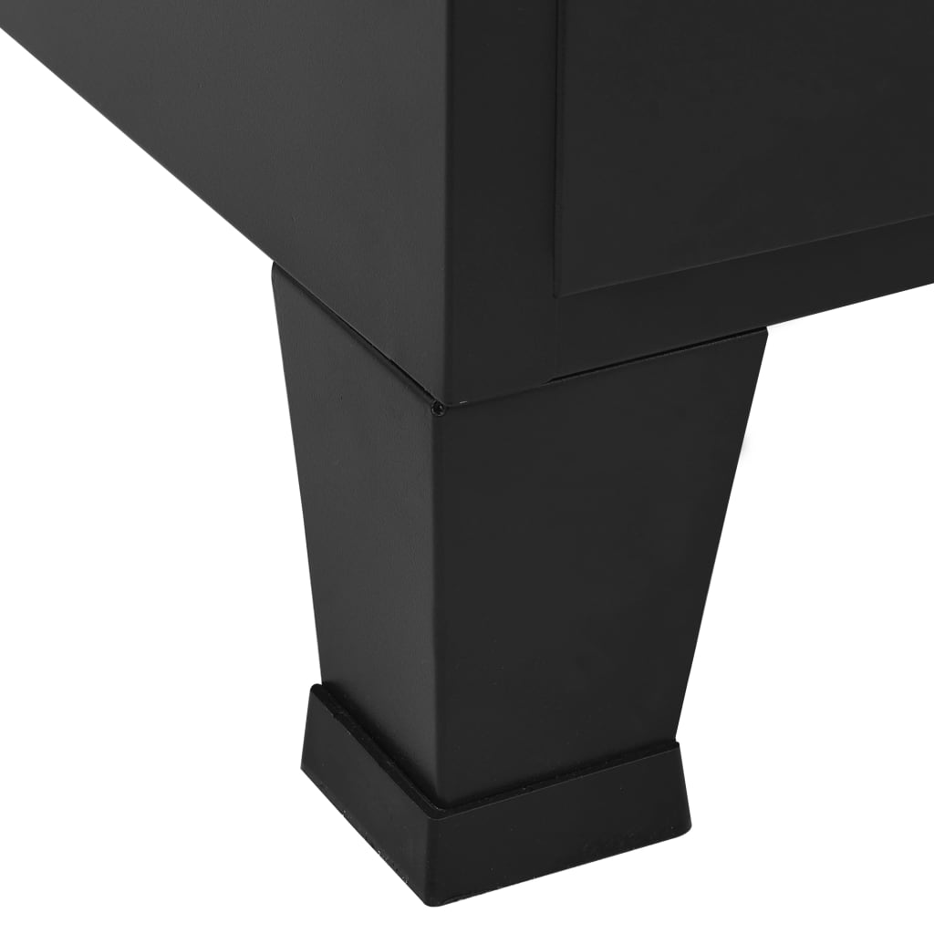 Armoire de bureau avec portes en maille Acier 75x40x120 cm Noir - XIOS