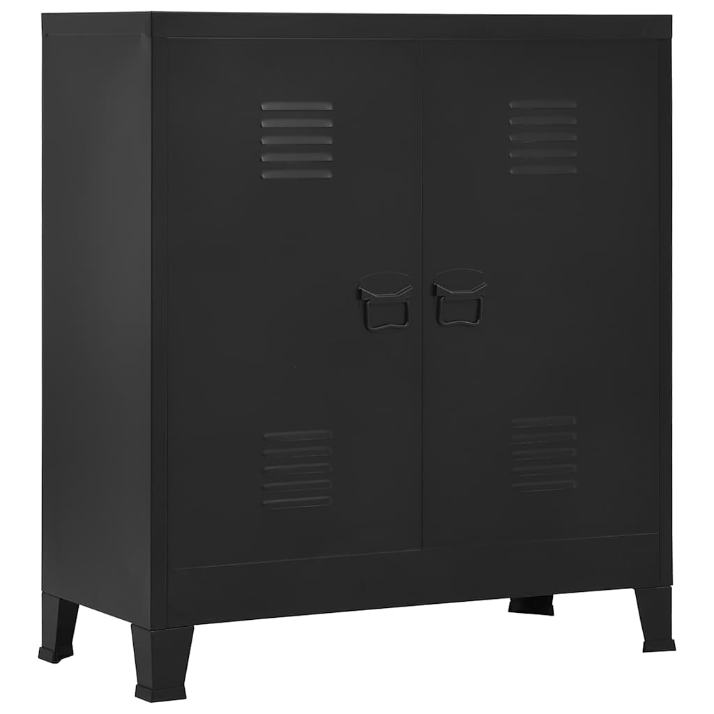 Coffre de rangement industriel Noir 90x40x100 cm Acier - XIOS