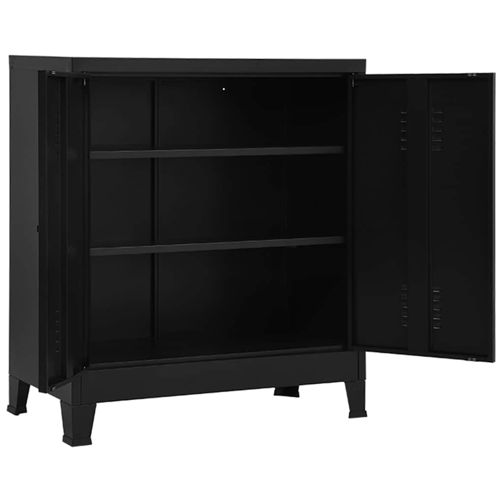 Coffre de rangement industriel Noir 90x40x100 cm Acier - XIOS