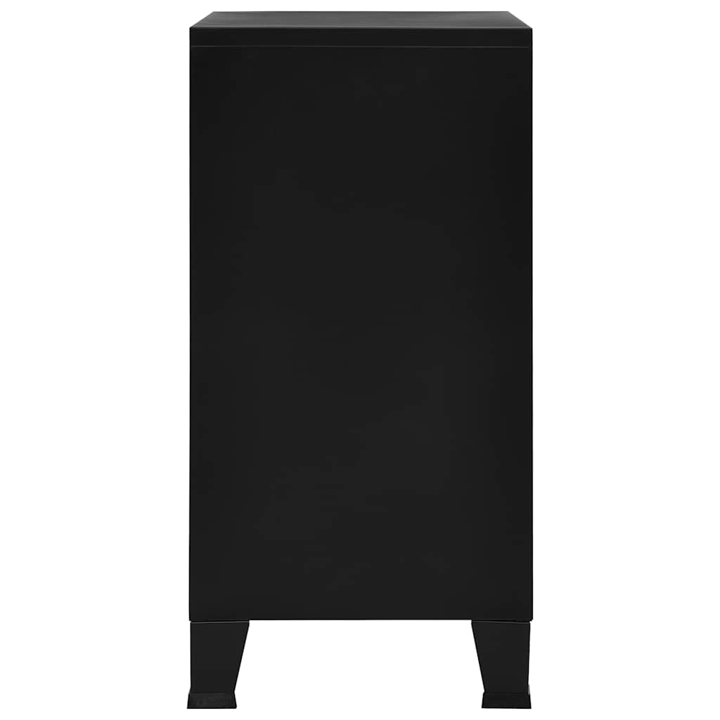 Coffre de rangement industriel Noir 75x40x80 cm Acier