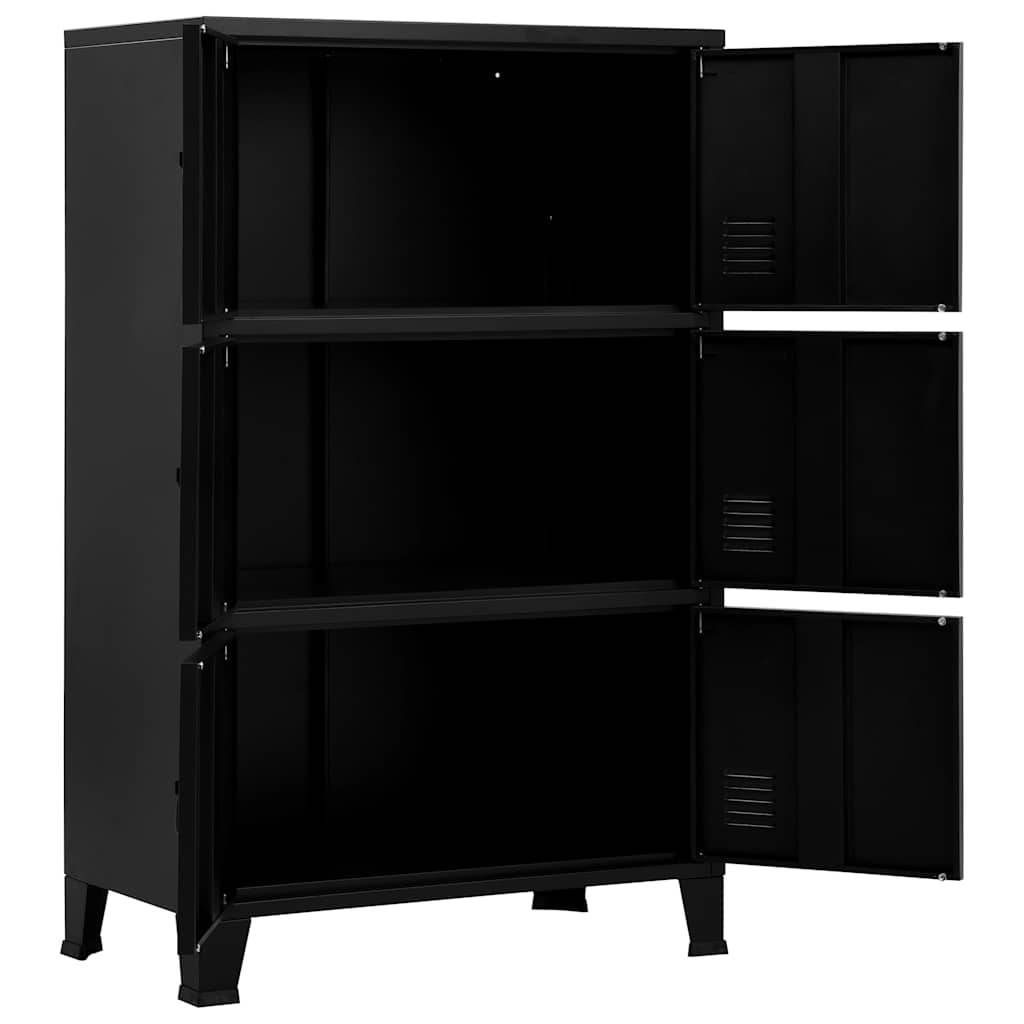 Coffre de rangement industriel Noir 75x40x120 cm Acier - XIOS