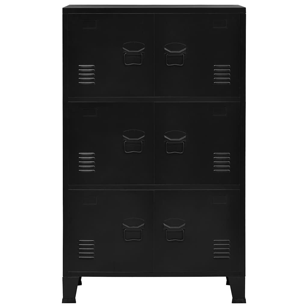 Coffre de rangement industriel Noir 75x40x120 cm Acier - XIOS