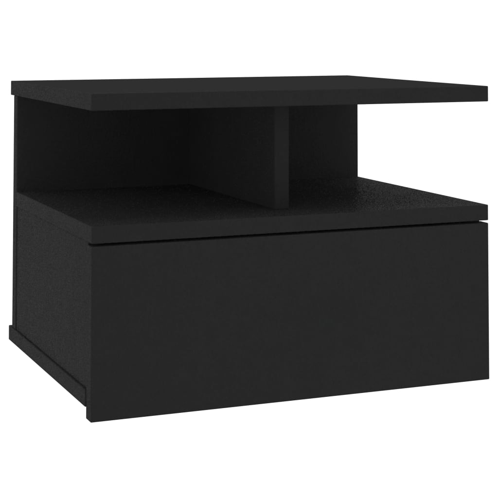 Table de chevet flottante Noir 40x31x27 cm Bois d'ingénierie - XIOS
