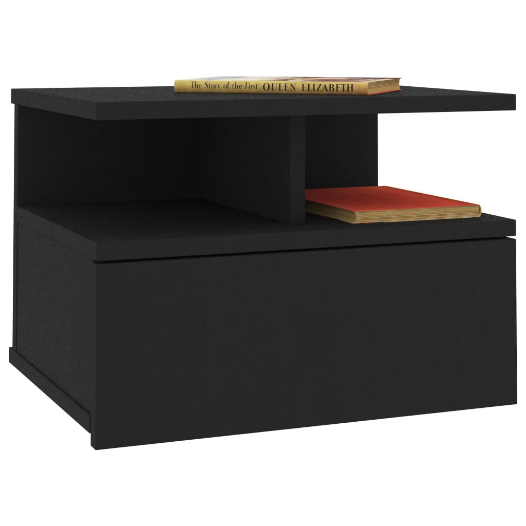 Table de chevet flottante Noir 40x31x27 cm Bois d'ingénierie - XIOS