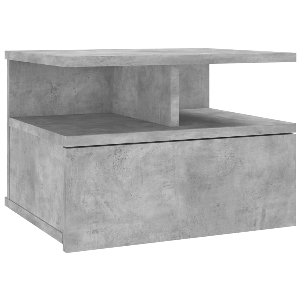 Table de chevet flottante Gris béton Bois d'ingénierie - XIOS